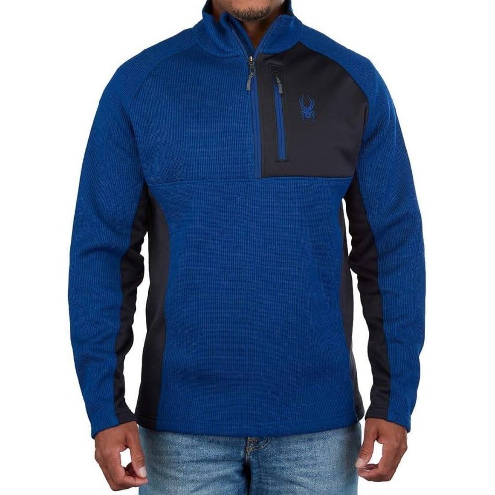 Spyder Gait Half Zip Performance Fleece Blue Black Men's‎ XL
